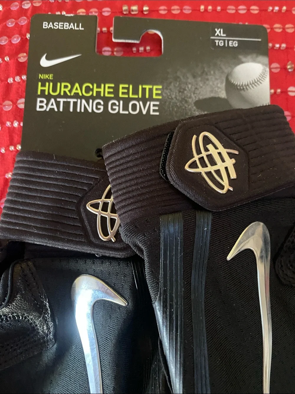 Nike Hurache  Elite Batting Leather Logo Unisex Gloves NWT
